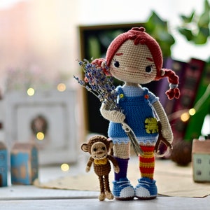 Crochet pattern for Pippi doll PDF English, Korean, France amigurumi image 7