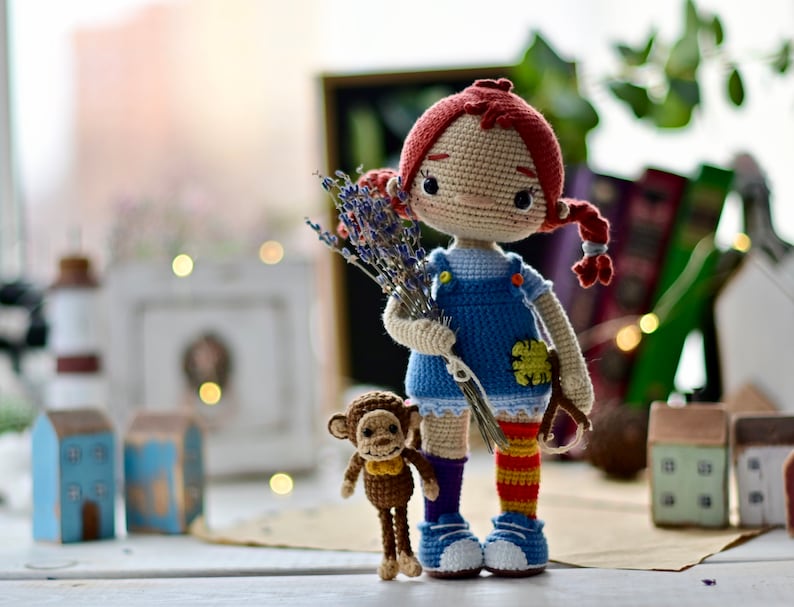 Crochet pattern for Pippi doll PDF English, Korean, France amigurumi image 7