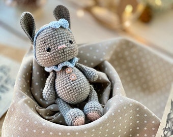 Schema per coniglietto giocattolo all'uncinetto, PDF Amigurumi inglese