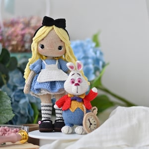 SET 2 in 1: Crochet Pattern for Doll Alice and White Rabbit in ...