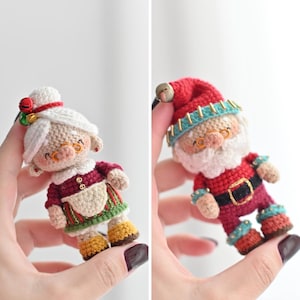 Nyårs julset Jultomten och Tomtens fru PDF Engelska Franska amigurumi