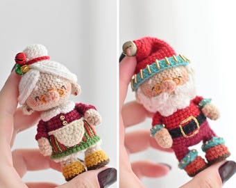 Zestaw świąteczny na Nowy Rok: Święty Mikołaj i Pani Mikołajowa PDF English France amigurumi