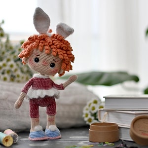 Handmade Crochet Doll – Sweet Girl with Bunny Ears