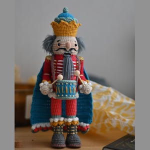 Crochet pattern for Christmas Nutcracker PDF English amigurumi