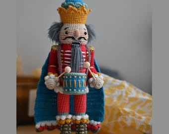 Crochet pattern for Christmas Nutcracker PDF English amigurumi