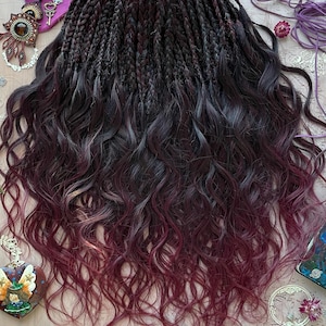 Free end braids, Braid with loose ends, Double ended extensions, Light Charming braids, Light brown to Ash blonde ombre.