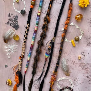 Addomg Color Extensions Braid Extension Set: Synthetic Hair, Macrame & Crochet Boho Hair ...