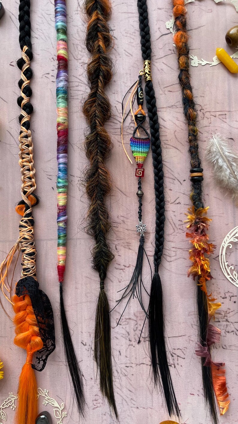 Addomg Color Extensions Braid Extension Set: Synthetic Hair, Macrame & Crochet Boho Hair ...