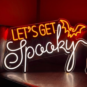 Let's Get Spooky Neon Sign, Halloween Neon Sign, Custom Neon Sign, Halloween Decor Light up, Halloween Home Decor, Led Signs,Halloween Neon