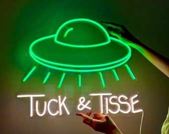 Letreros de neón OVNI, letrero de neón Led OVNI personalizado, letrero de neón personalizado, letrero OVNI, decoración de pared, decoraciones de luz de neón con forma de platillo volador, regalos para adolescentes