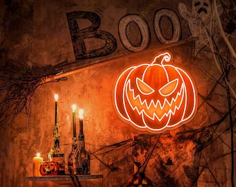 Halloween Pumpkin neon sign Custom Neon Sign Halloween Neon Sign Wall Decoration Halloween Decor Personalized Neon Signs LED Light for party