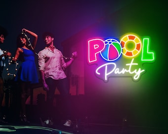 Summer Pool Party Neon Sign, Custom Party Led Light Sign, Swimming Pool LED Neon Sign, Pool Party Neon Sign, Personalization Pool Bar Sign