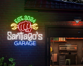 Custom Name Garage Neon, Garage led sign, Garage light sign, Garage name sign, Personalized garage for men, Dad Gift, Custom name led sign