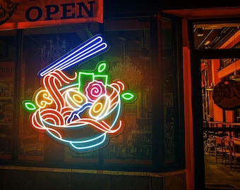 Ramen Neon Sign,Delicious Flying Noodles, Japanesse Ramen Sign, Custom Ramen Led Sign, Ramen Bowl Neon Sign, Japanese Anime Ramen Sign