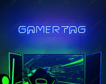 Custom Gamer Tag Neon Sign, Gaming Wall Decor LED Sign, Game Room Decor, Streaming Wall Art Gift for Gamers Streamers, Username Neon Sign