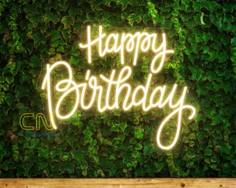 Happy Birthday Neon Sign, Party Neon Sign, Custom Birthday Party LED Sign, Home Wall Decor, Neon Party Backdrop, Decoration Birthday Gift
