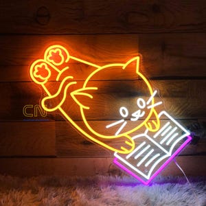 Custom Cute Cat Neon Sign, Custom Cute Animal Pet Neon Night, Cat Lovers Gift, Cat Logo Neon, Cat Shop Sign, Animal Neon Art, Pet Shop Decor
