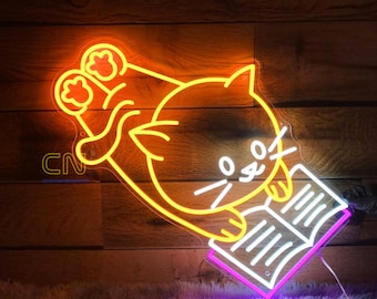 Benutzerdefinierte niedliche Katze Neon Schild, benutzerdefinierte niedlichen Tier Haustier Neon Nacht, Katzenliebhaber Geschenk, Katzenlogo Neon, Katzenladen Zeichen, Tier Neon Kunst, Pet Shop Dekor