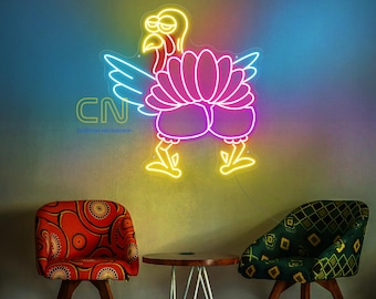 Turkey Neon Sign, Thanksgiving Day Sign, Turkey Bird Led Light, Thanksgiving Party Decor, Thanksgiving Decor, Holiday Neon Sign, Fall Sign