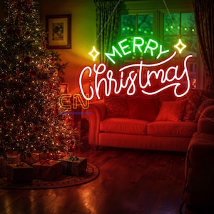 Merry Christmas LED Sign, Xmas Party Decor Sign, Christmas Wall Sign, Xmas Wall Decor, Christmas Sign, Christmas Neon Sign, Custom Neon Sign