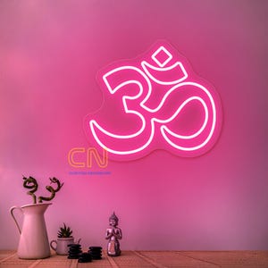 Om Symbol neon Aum Wall Decals Yoga Meditation Namaste Signs Buddha Wall Decor Decoration Home Art yoga Wall Art Neon Custom Desk light