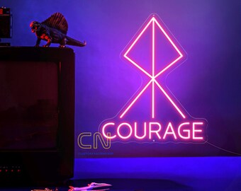 Courage Bind Runes Neon Sign Bindrunes Norse Viking Runes and Symbols Viking Love Symbol Norse Bind Rune Custom Neon Sign Gift for Boyfriend