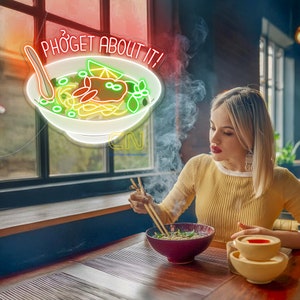 Pho Get About It, Pho Neon Sign, Pho Wall Sign, Vietnamese Food Neon Sign, Vietnamese Restaurant Decor Sign, Kitchen Decor Wall