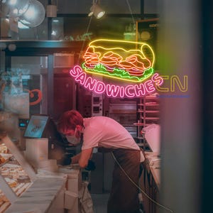 Sandwiches Neon Sign, Sanwich LED Neon Sign, Custom Neon Sign, Sandwich Decor Wall, Fast Food Neon Sign, Restaurant Decor Wall, Welcome Sign