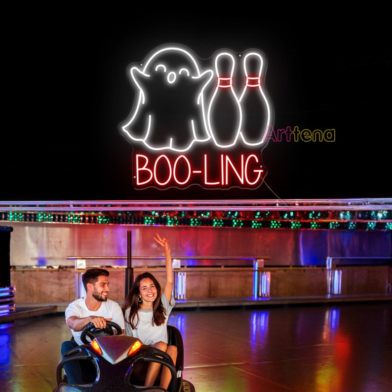 Boo-ling Neon Sign, Boo Led Sign, Bowling Neon Sign, Ghost Neon Sign ...