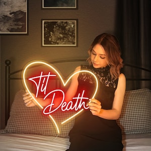 Til Death Neon Sign, Custom Neon Light Sign, Led Custom,Home Room Wall Decoration, Wedding Neon Sign, Til Death Sign, Til death led sign