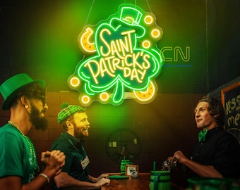 St. Patrick's Day Neon Sign, Wall Decor, Irish Decor, St. Patrick's Day Decoration, Irish Gift, St. Patrick's Day Gift, Personalized Gifts