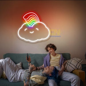 Chmura LGBT Neon Znak Gay Pride Znak Zabawny Chmura Gejowski Znak Miesiąca Dumy LGBTQ Prezent Duma Lesbijska Światło Led Gęś LGBTQ Światło Tęczowy Znak