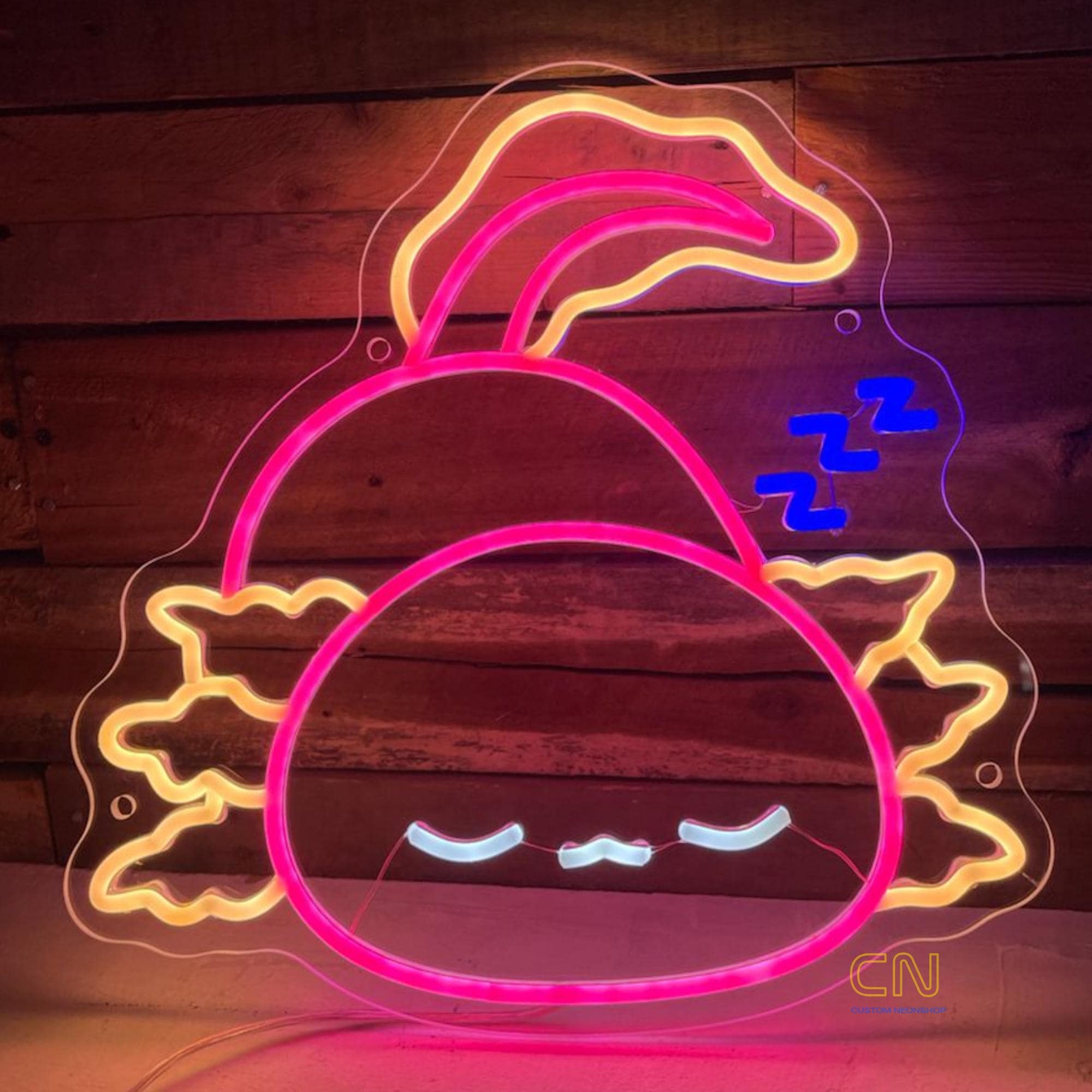 Axolotl Neon Sign, Axolotl Sleeping, Hologram Light, Kawaii Decor, customizable neon sign, wall decor art, LED Neon Sign, Birthday gift