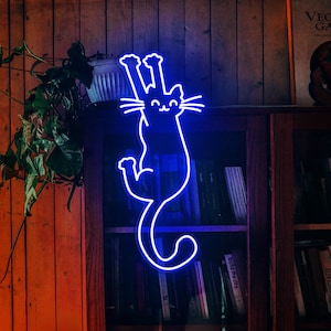 Paw up cat Neon Sign Cat Neon Sign Cat Neon Sign Cute Neon Sign kitten LED Neon Light Sign Custom Neon Sign Cat Lovers Gift Cat holding Sign