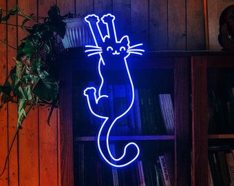 Paw up cat Neon Sign Cat Neon Sign Cat Neon Sign Cute Neon Sign kitten LED Neon Light Sign Custom Neon Sign Cat Lovers Gift Cat holding Sign