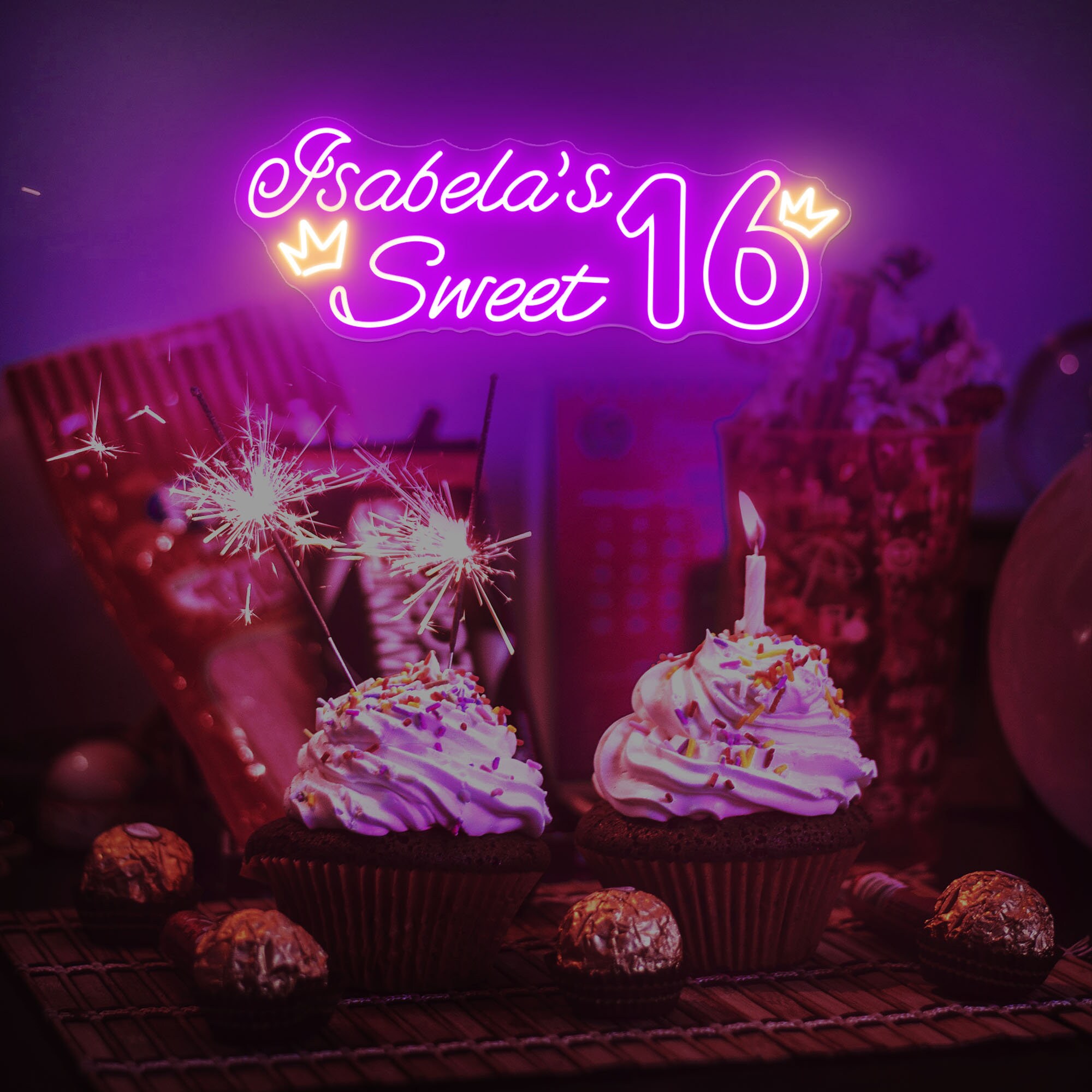 Personalized Sweet 16 Neon Sign Custom Name Sweet 16 Party Etsy