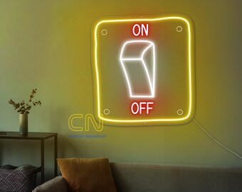 Expectation Switch Neon Sign, Custom Neon Sign, Led Neon Sign, On Off Neon Sign, Bedroom Wall Decor, Switch Neon Sign, Switch Decor Light