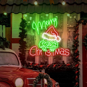 Joyeux Noël Enseigne Néon Décoration De Noël Sapin De Noël Enseigne Néon Grinchmas Light Enseigne Néon Personnalisée Cadeaux De Noël Funky