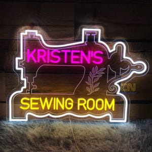 Custom name Sewing Room Neon Sign Personalized Sewing Sign Quilting Sign For Sewing room Sewing Machine Sign Mother Day Gift