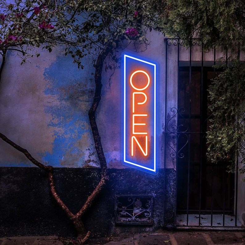 Open Neon Sign, Custom Neon Sign,vertical Open Sign Led, Led Open Sign ...