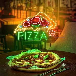 Pizza Neon Sign, Pizza Led Sign, Pizza Decor Wall Sign, Pizza Lover Gift, Custom Neon Sign, Restaurant Decor Sign, Fast Food Neon Sign
