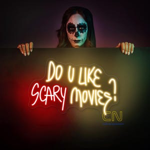 Do You like Scary Movie Neon Sign, Horror Movie Theme Decor, Scary Movies Wall Decor, Gothic Lover Sign, Halloween Neon Sign, Dark Art Decor