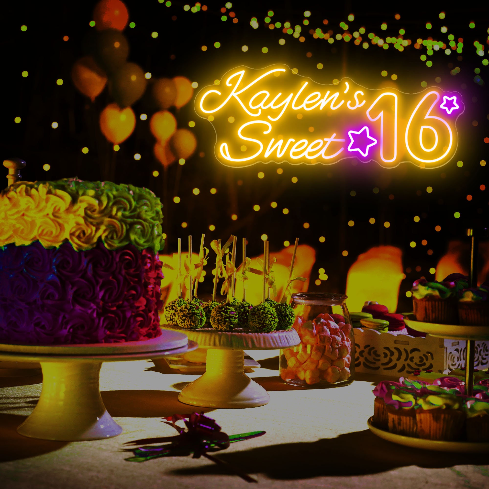 Personalized Sweet 16 Neon Sign Custom Name Sweet 16 Party Etsy