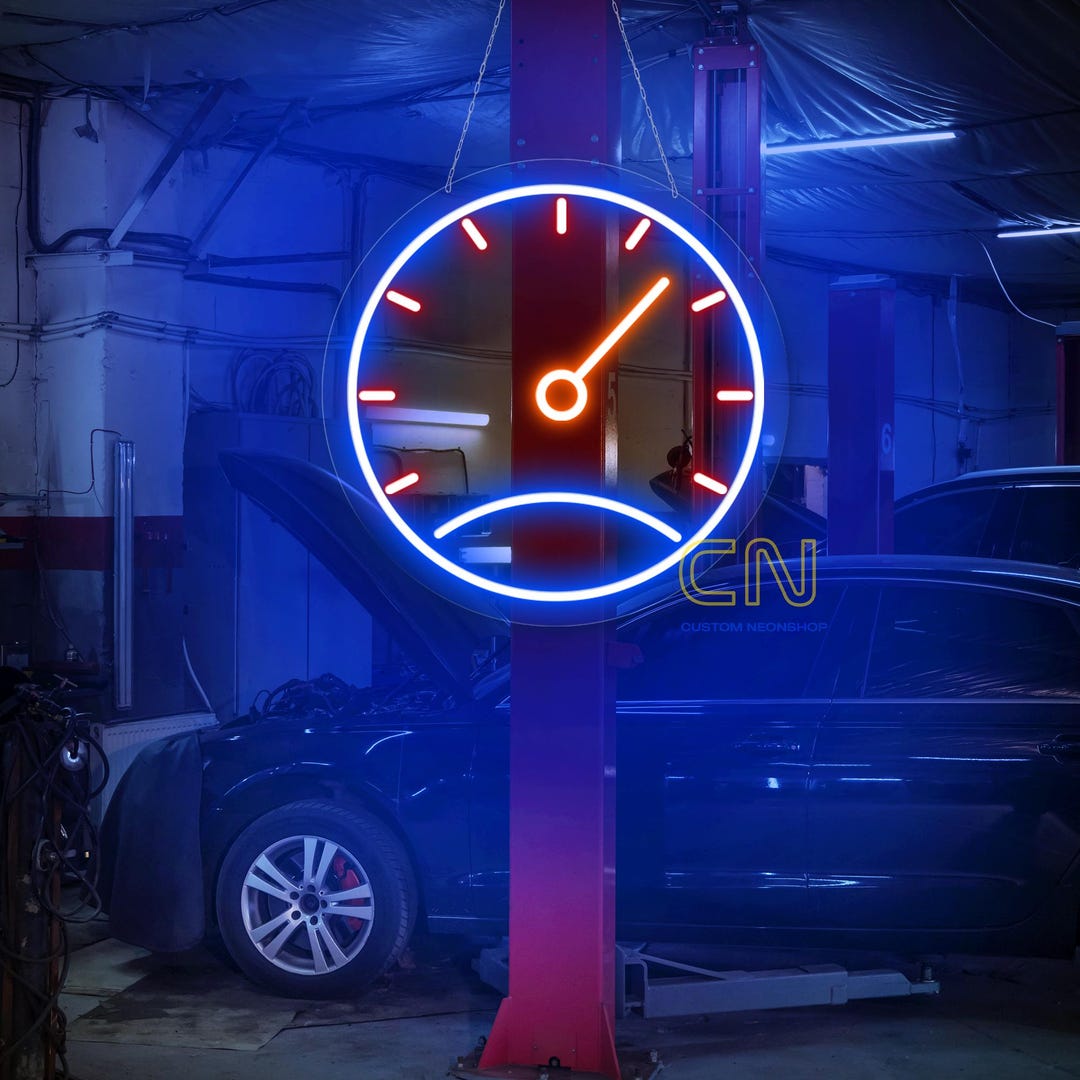 Indicator “check Engine” Neon Sign. Speedometer LED Sign. Neon Decor ...
