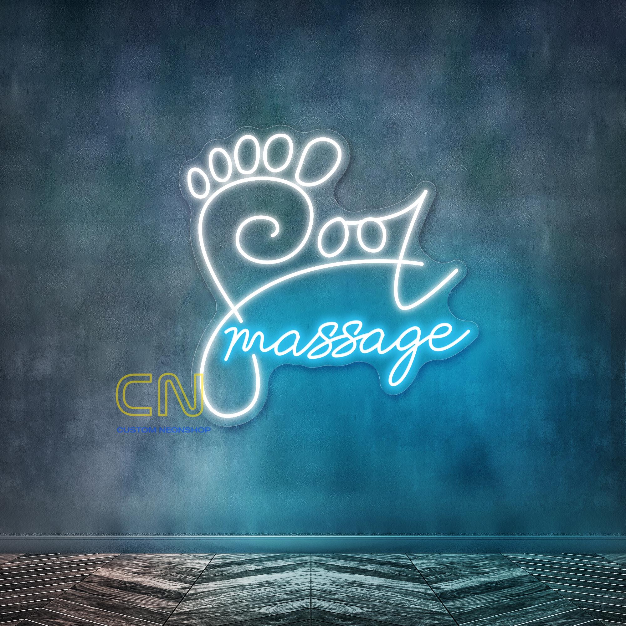 Foot Massage Neon Sign, Custom Massage Therapy Foot Care Spa Salon LED ...