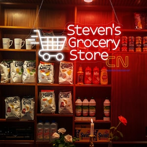 Grocery Sign Grocery Neon Sign Grocery Led Lights Kitchen Neon Sign Pantry Decors Custom Grocery Shop Store Sign Grocery Store Decoration