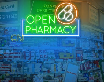Pharmacy Open Neon Sign Pharmacy Open LED Lights Pharmacy Neon Lights Medicine Led Neon Sign Pharmacy Sign Store Shop Decors Business Open