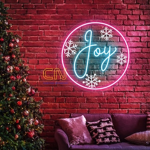 Joy Christmas Neon Sign, Merry Christmas Sign, Christmas Wall Sign, Custom Neon Sign, Christmas Gifts, Xmas Wall Decor, Christmas LED Sign