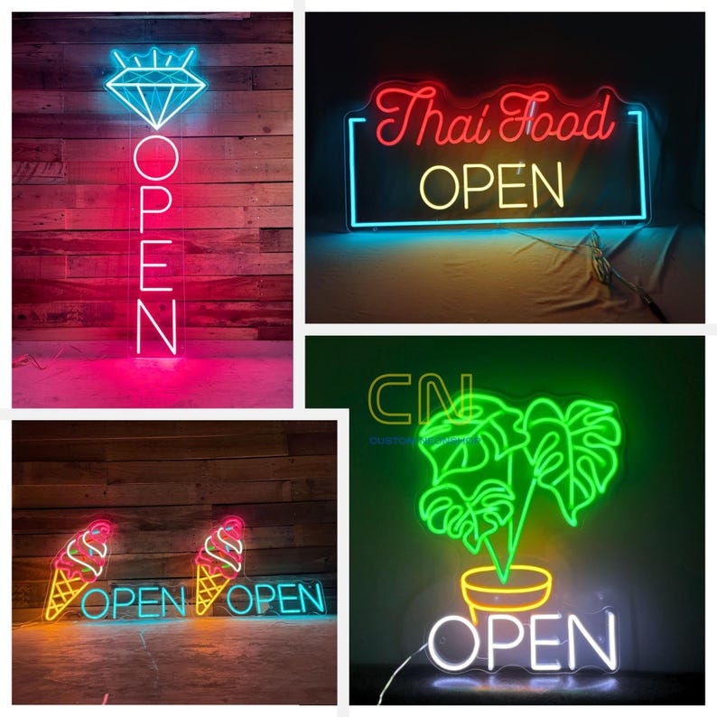 Custom Open Logo Neon Sign, Custom Logo LED Sign, Personalized Neon ...