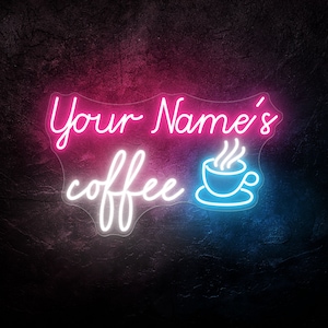 Personalized coffee shop Neon Sign, Custom Coffee Bar Shop Wall Decor, Custom Led Neon Light for Café Food Store restaurant,Custom Neon Sign